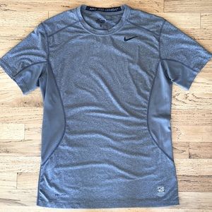 Men’s Nike Pro Combat Fitted Grey Active T-shirt